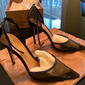 Gianvito Rossi crystal plexi ankle strap